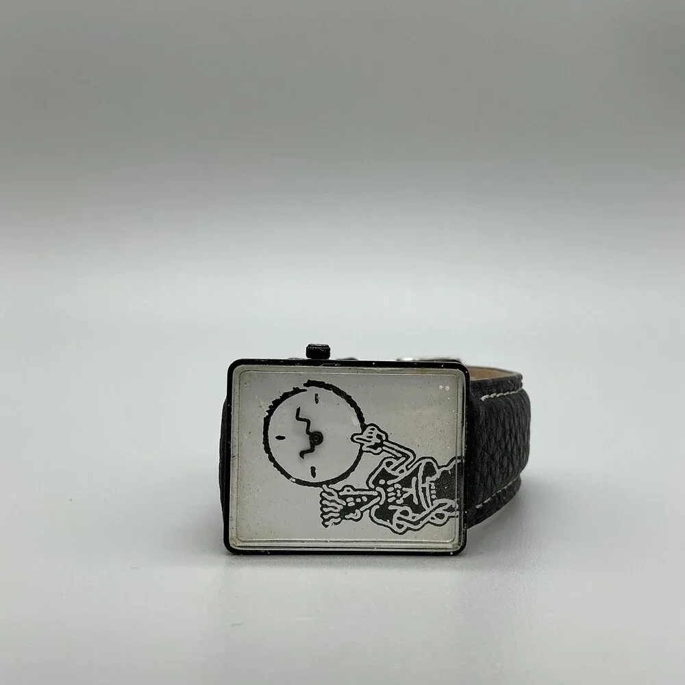 Vintage Fido Dido 7up Drink Tank Mens Watch 27mm Black White Dial New Battery